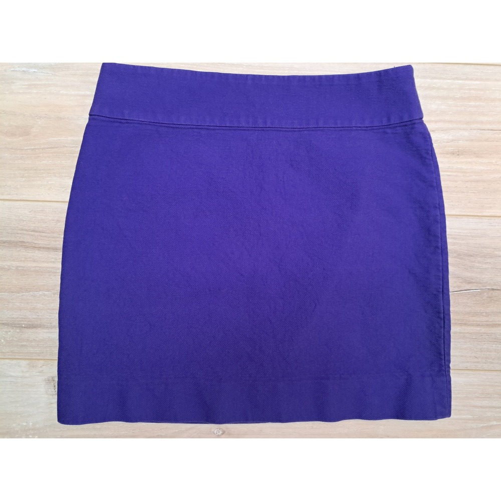 J.Crew Women Blue/Purple Textured Cotton Twill Mini Skirt Size 0 Back Zip Casual
